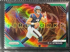2023 Panini Prizm Fireworks Green C.J. Stroud Rookie RC #F10 Houston Texans