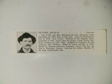 Miles R. Devore Company K 9th Infantry 2nd Division Hart KY 1921 WW1 Hero Panel