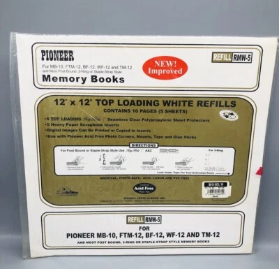 New Vintage Pioneer Photo Album Memory Book Refill Pages 12x12 RMW-5 - Image 1 of 3