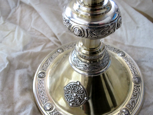 Antique Irish Sterling Silver Gilded Vermeil Chalice Celtic Religious - 第 11/14 張圖片