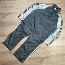 VTG Y2K Large Light Teal Adidas Nylon Windbreaker Tracksuit Set