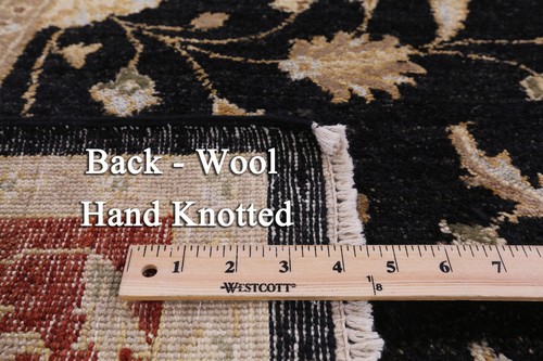 Chobi Peshawar Handgeknüpfter Wollteppich 6 Fuß 3 Zoll x 9 Fuß 3 Zoll - W201 - Bild 7 von 7