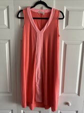 Fresh Produce Women's Medium Pink V Neck Shift Dress Sleeveless Travel Beach