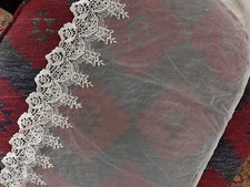 2 Yardas 12" Ancho Marfil Tul Malla Encaje con Algodón Flor-Boda Novia xh240