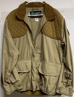 Mount'n Prairie Mens Large Tan Hunting Shooting Game Style Pouch Jacket Full Zip