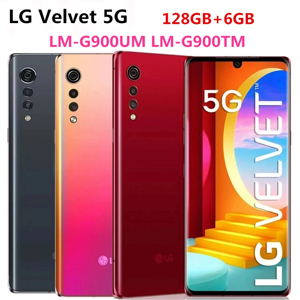 LG Velvet 5G G9 LM-G900UM LM-G900TM 128GB+6GB 5G Unlocked Smartphone -