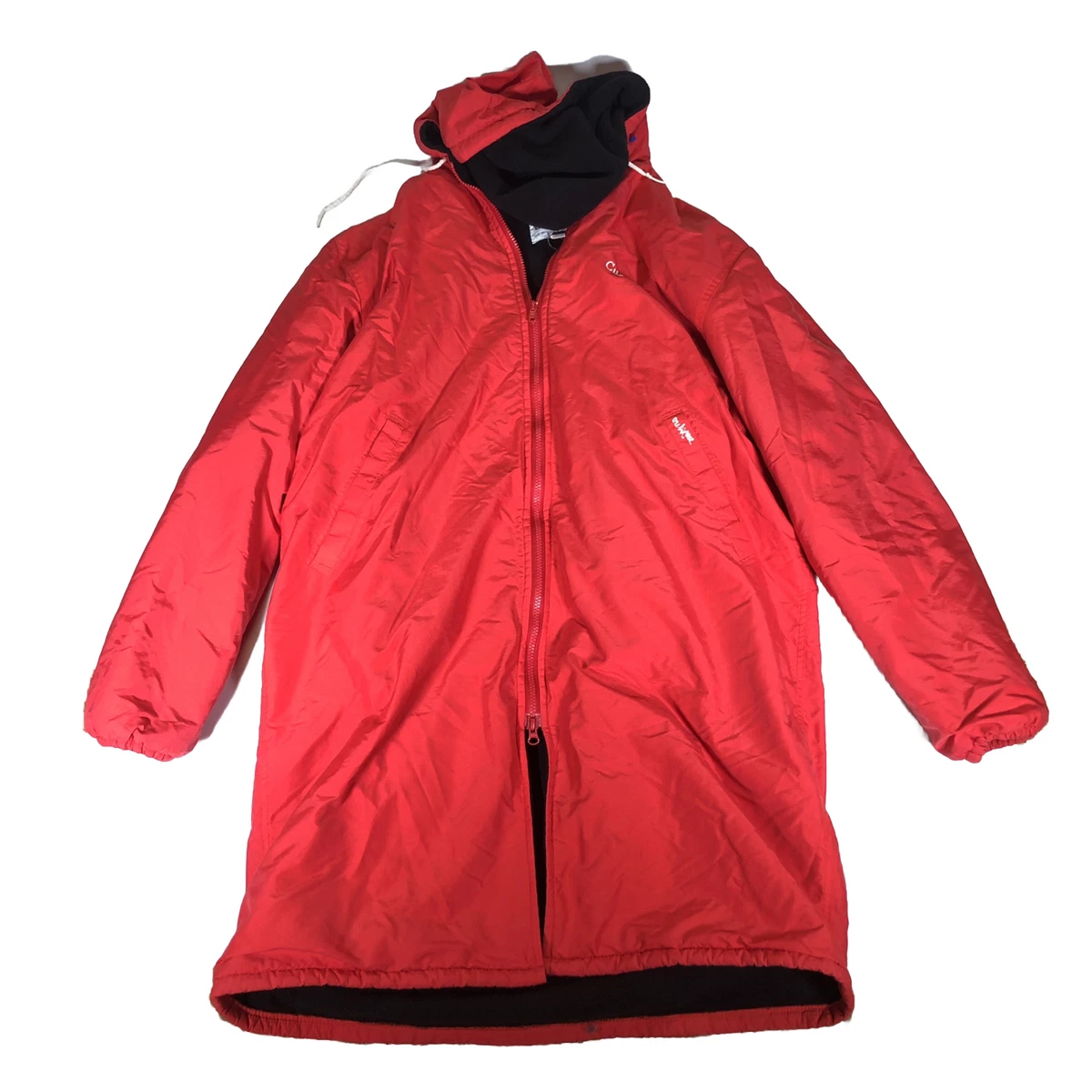 Vintage Tru West Red Swim Parka Fleece Lined Jacket Coat Size