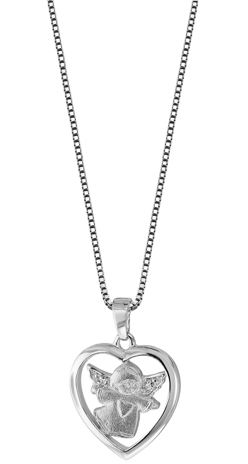 МОДНЫЙ дизайнер Schmuck Silber-Угольный завод Herz mit Engel Anhnger Halskette 79046 5490₽