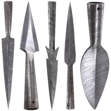 Hand-Forged Damascus Steel Spear Head | Viking Throwing Spearhead | Leaf-Shaped