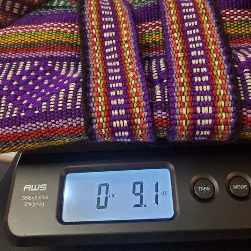 Pinzon Purple Mexican Backpack, Blanket Weave - Boho Travel Bag Los Cabos Mex - Imagen 10 de 10