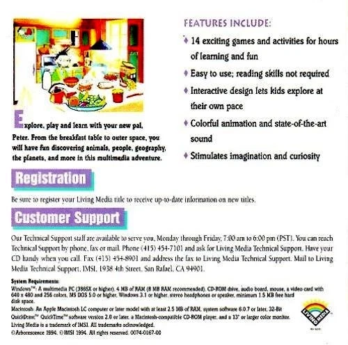 Peter's Magic Adventure (Ages 4-8) (CD, 1994) for Win/Mac - NEW CD in SLEEVE - Image 3 of 3