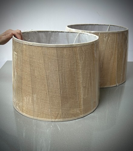 NEW FRENCH LINEN LAMPSHADE PURE LINEN TAPERED 40 cms DIAMETER 30 cms HIGH. - Picture 4 of 15