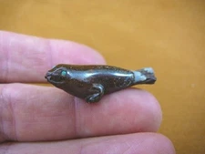 (O-160) little baby 1-1/2" Seal carved Brown white Yowah opal stone Australia
