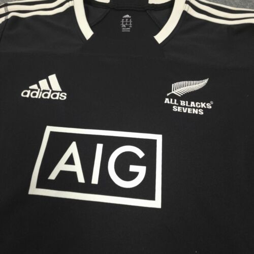 New Zealand All Blacks 7s Jersey Mens XLARGE Black Adidas Rugby Union Size XL - Picture 2 of 10