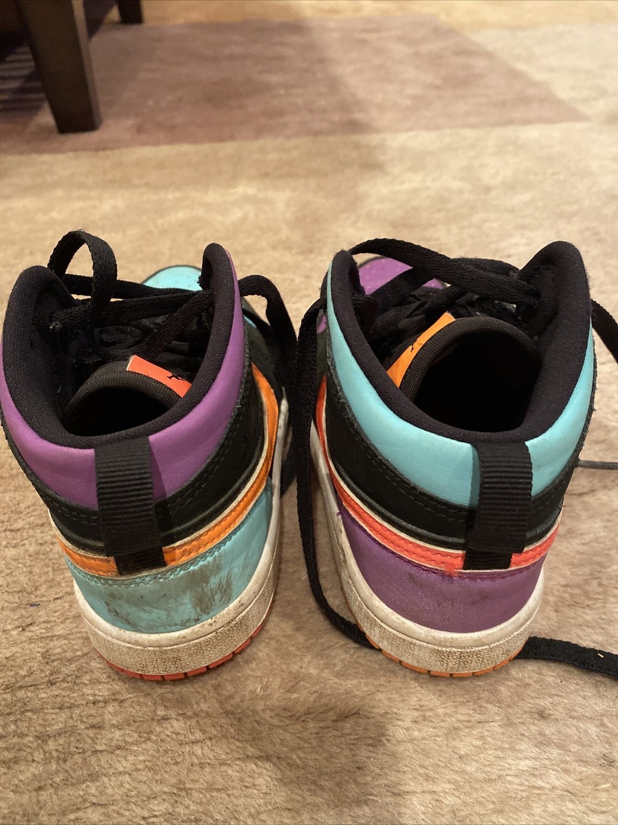 Nike Air Jordan 1 Mid Candy 13C Mismatch Orange Purple 640734-083