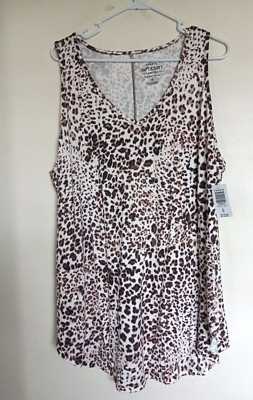 Torrid NWT Double V Neck Super Soft Tank Top Leopard Print 4