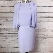 Halston Heritage Cape Sleeve Slit Sleeve Draped Silky Crepe Lavender Ice