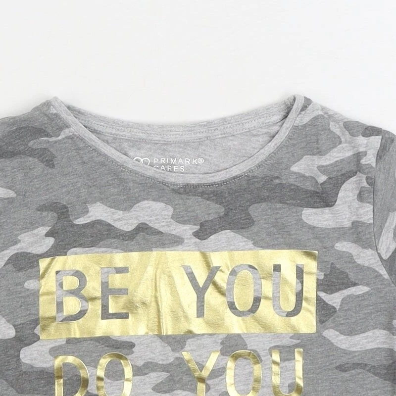 Primark Boys Grey Camouflage Cotton blend T-Shirt Size 8-9 Years Pull - Image 4 of 4