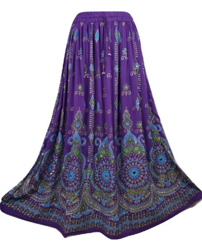 Sequin Party Skirt Summer Bohemian Maxi New Hippie Long 8 10 12 14 16 18 20 22 - Picture 37 of 85