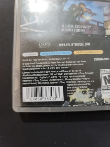 Tom Clancy's Splinter Cell Essentials (Sony PSP, 2006) CIB Complete Game TESTED - Picture 12 of 12