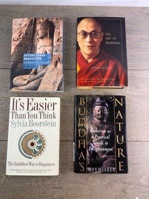 Lot 4 Buddhist Mindfulness Books Analayo Dalai Lama Boorstein Nisker HC PB Set