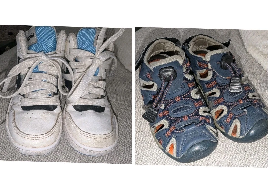 Confezione 12 scarpe usate bambino bambino 2 pezzi sneakers Reebok e paia sandali sportivi Dream