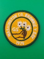 Washington CO. Brownie V Day 1979 GS Patch GSA Girl Scouts America