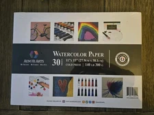 2 Water Color Paper Art Pad 11"x15" 30 Sheets 140lb 300G Cold Press NEW AEM