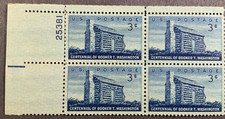 Scott # 1074 - US Plate Block Of 4 - Booker T. Washington - MNH -1956