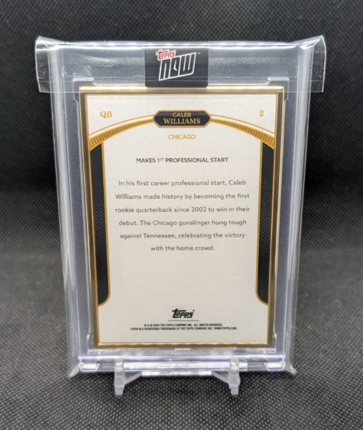 Caleb Williams 2024 Topps Now QB Rookie Campaign #29/50 Gold Framed RC 2 - Image 2 of 2