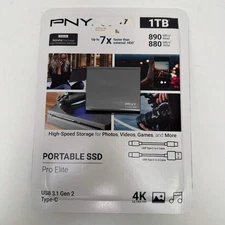 New PNY Portable Pro Elite 1TB USB-C to USB-C SSD PSD0CS2060-1TB-CB