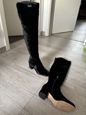 Sam Edelman Damen Elina Over the Knee Stiefel Black Velvet