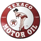 Vintage Texaco Gasoline Sign - Porcelain Motor Oil Bikini Sign