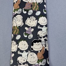 Vintage Peanuts Snoopy Neck Tie Cervantes Charlie Brown Lucy Retro Made USA Silk