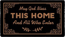 May God Bless This Home and All Who Enter Doormat 30x17 Inch Christian Funny ...
