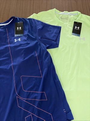 TWO Under Armour Men's Iso-Chill T-Shirt Short Sleeve Size Large Tech UA Run