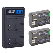 2-Pack BP-511 BP-511a Battery with USB-C Dual Charger for Canon EOS 5D 10D 20D