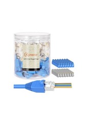 50 Pack Cat 6 Shielded Pass Through RJ45 Connectors with RJ45 Boots Set