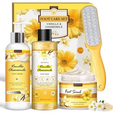Foot Soak Set Pedicure Kit, Vanilla chamomile Foot Soak Salts,Foot File,Foot ...