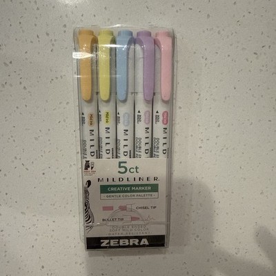 Zebra Pen MILDLINER No Bleed Highlighter, 1 Count (Pack of 5), Gentle A