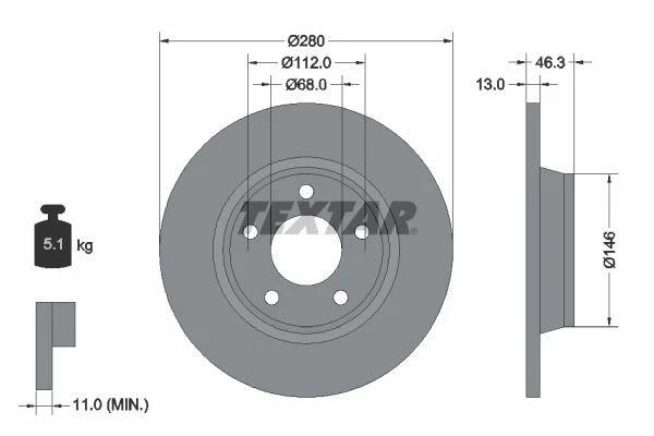 92071605 BREMSSCHEIBEN SATZ VORNE TEXTAR 2PCS NEU OE QUALITÄT - Bild 2 von 4
