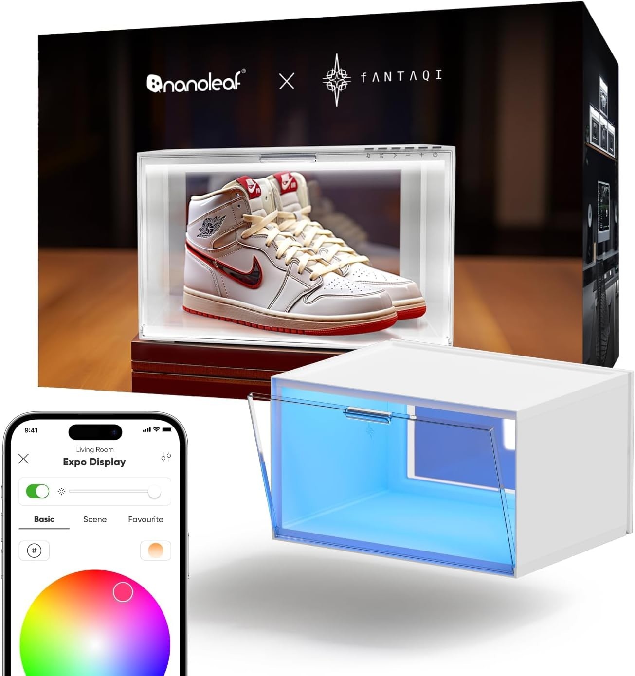 Smart Led Shoe Boxes Sneaker Display Case Stackable Storage Organizers New