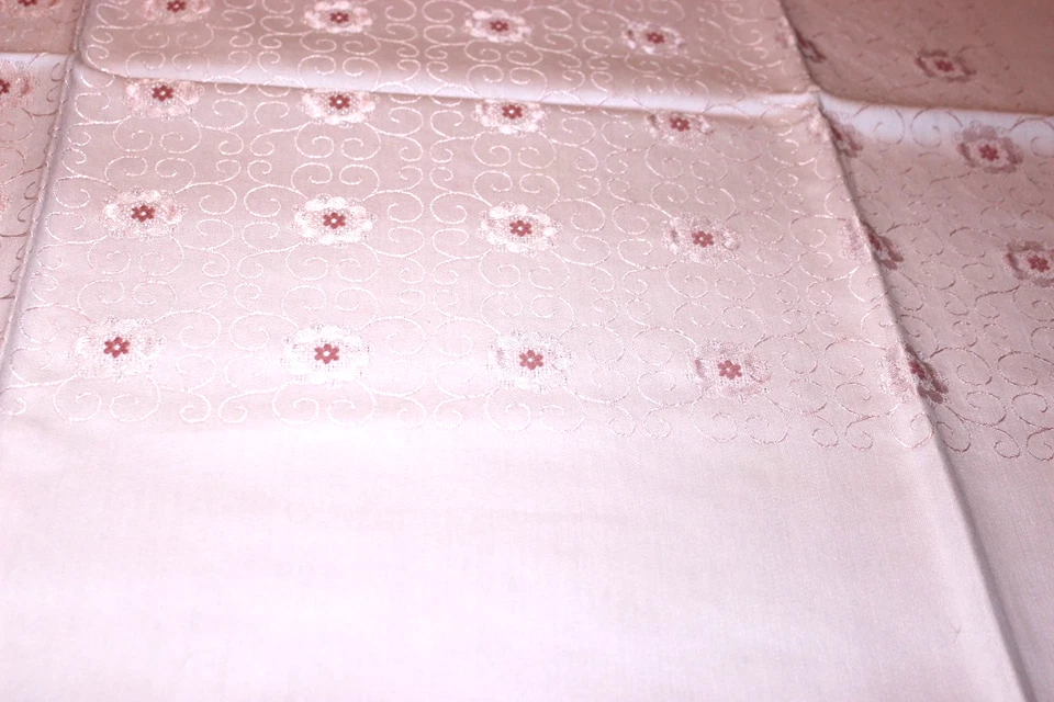 Tafeldecke 1,55x1,30 Baumwolle Blüten rosa Damast Proflax Fleck versiegelt HB210 - Bild 2 von 4