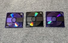 Lot Of 3 Purple/Black Mini Disc Sony MD 80 Recordable Reusable