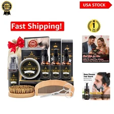Men's Beard Grooming Bundle: Oils, Wash, Balm & Care Essentials - Unscented