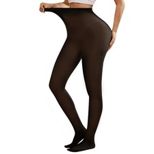 Women's Soft Semi Opaque Solid Color Footed Pantyhose Tights High Waist Foot MD