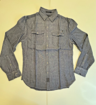 Sean John Tailored Fit Indigo Blue Men's Long Sleeve Shirt