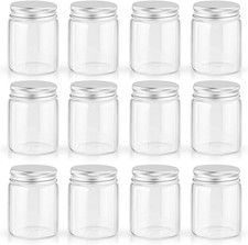 12 Pack 2Ounces Glass Jars with Lids,Clear Mini Mason Jars Glass Jars with Al...