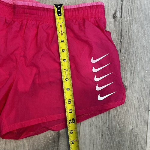 Nike Swoosh Run Pink Glow White Running Brief Shorts Women's Size Large NWT - Picture 3 of 8