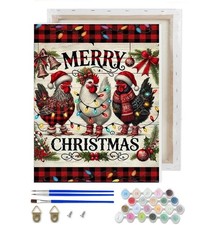 Chicken Paint By Numbers Kit 10x12 DIY Wall Art Decoration Home Decor Kit